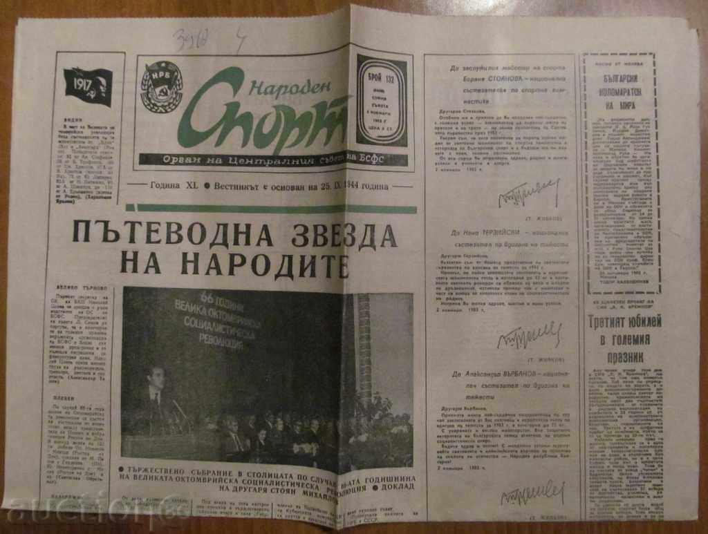 Ziar NATIONAL SPORT - 05 noiembrie 1983