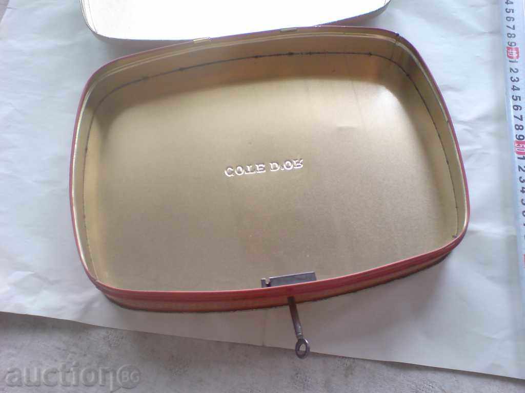 Auction  metal box for sweets with a key