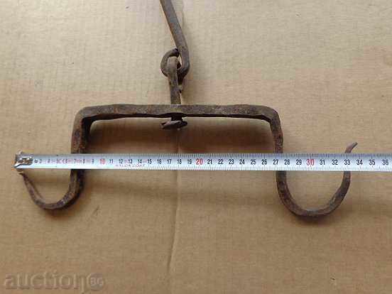 An old forged scraping hook, double twin - 6 An old forged scraping hook, double twin - 6