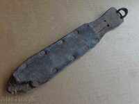 An old leather bayonet, a knife, a sheath