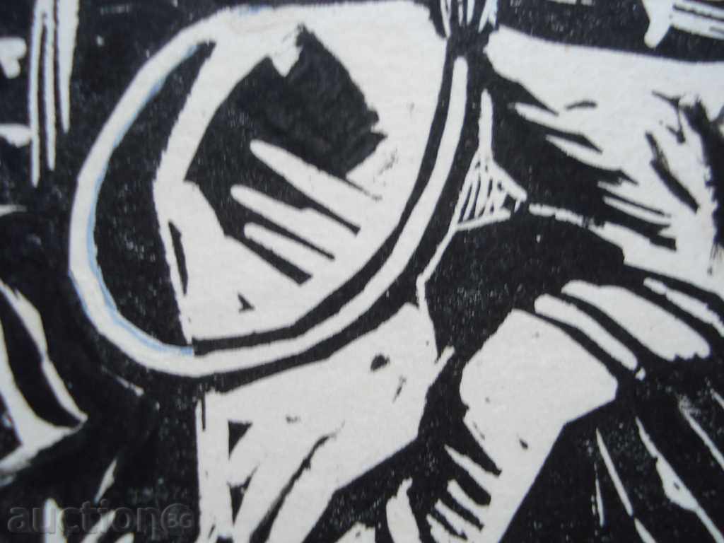 Auction  1069 Unknown artist Rural courtyard lithography P23 / 30 cm