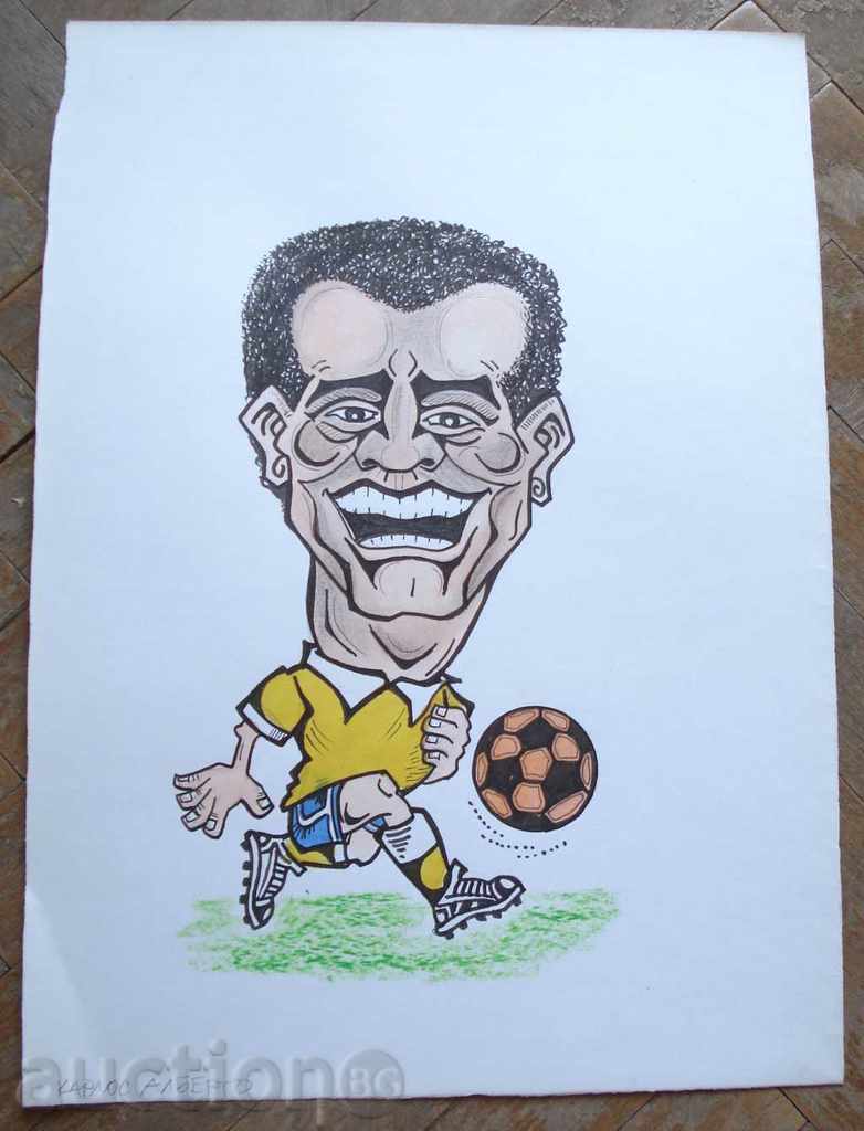1088 Stoyan Grozdev Football Cartoon Carlos Alberto