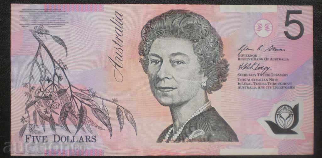 Bancnotă Australia 5 dolari 1992 Bancnotă rară