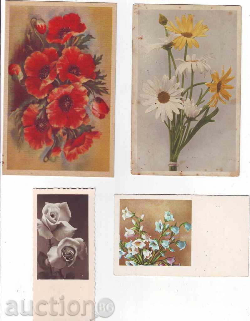 Пощенски картички стари цветя - лот 46