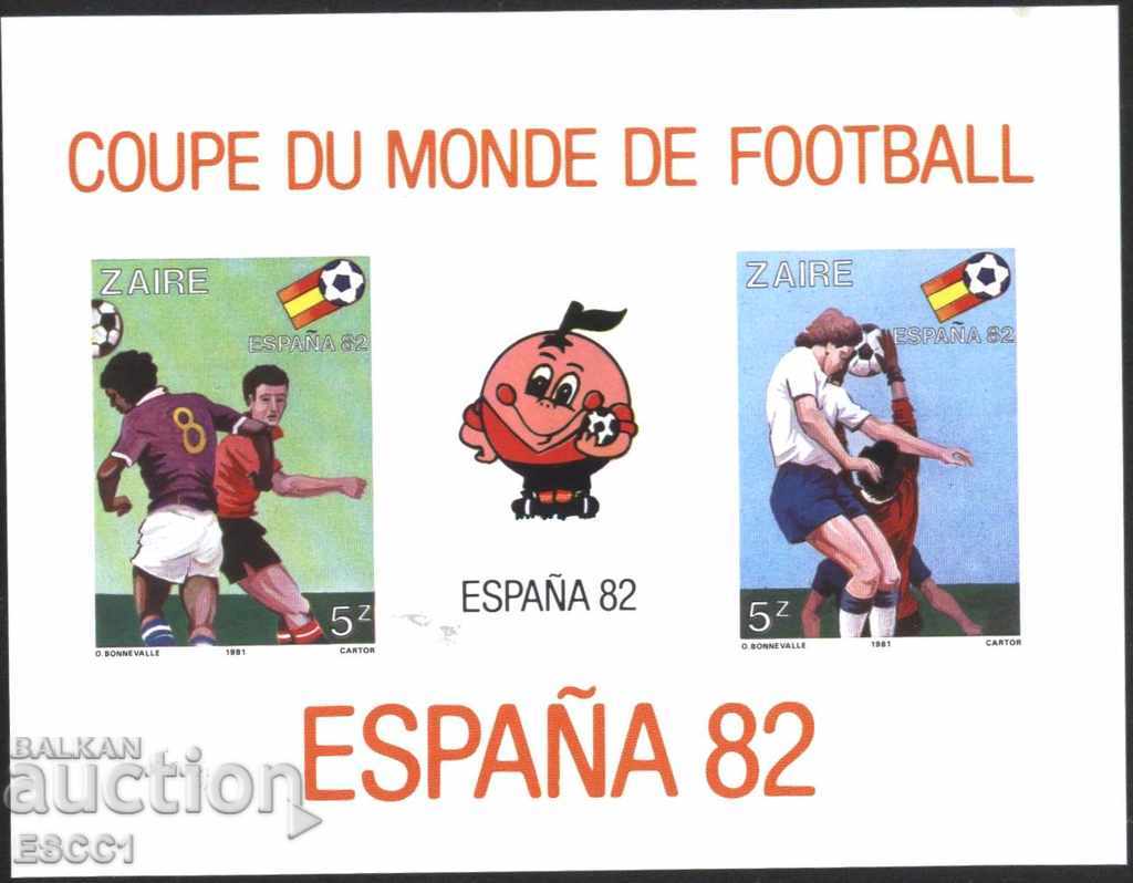 Чист блок неперфориран Футбол Испания 1982 от Заир