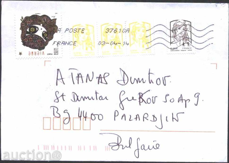 Пътувал  плик с марки  от  Франция