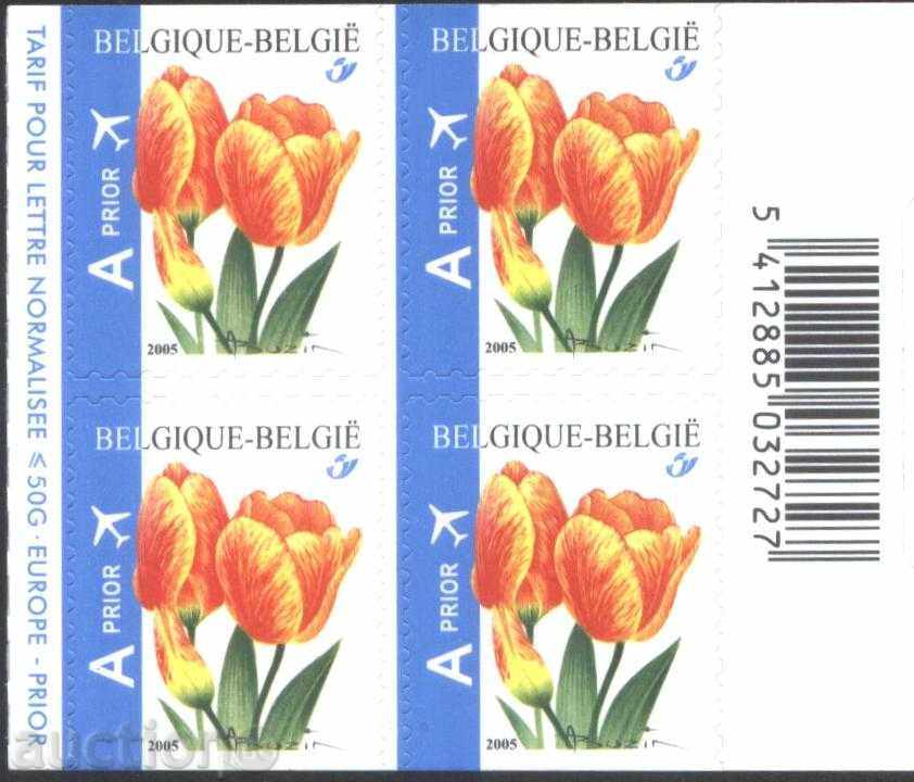 Чиста марка в каре Цветя Лалета 2005 от Белгия