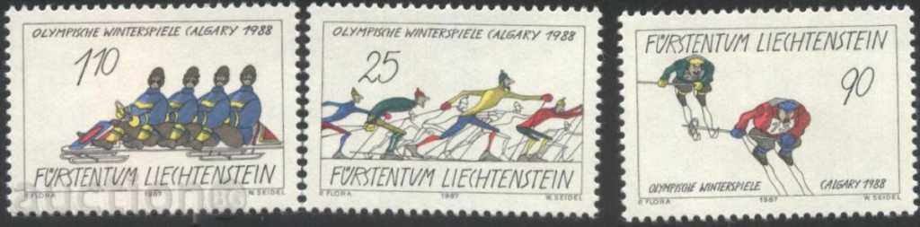 Καθαρά γραμματόσημα Ολυμπιακοί Αγώνες Κάλγκαρι 1988 από Λιχτενστάιν 1987