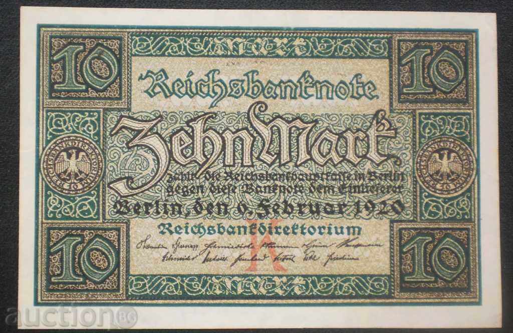 Банкнота Германия 10 Марки 1920 ХF Рядка Банкнота с цена € 5.11 | 9.99 лв. Банкнота Германия 10 Марки 1920 ХF Рядка Банкнота с цена € 5.11 | 9.99 лв.