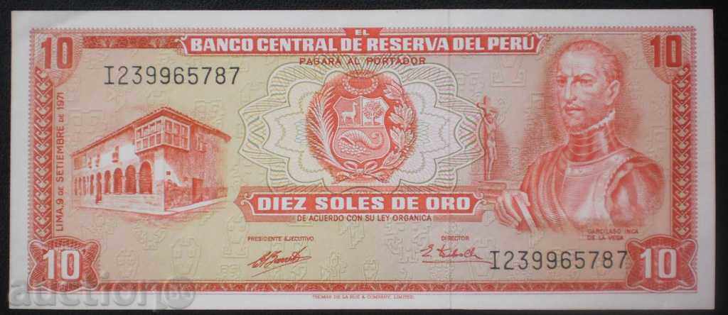 Банкнота Перу  10  Сол 1971 UNC Рядка Банкнота с цена € 6.65 | 13.01 лв.