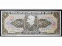 Banknote Brazil 5 Cruzeiro 1954 UNC Rare Banknote