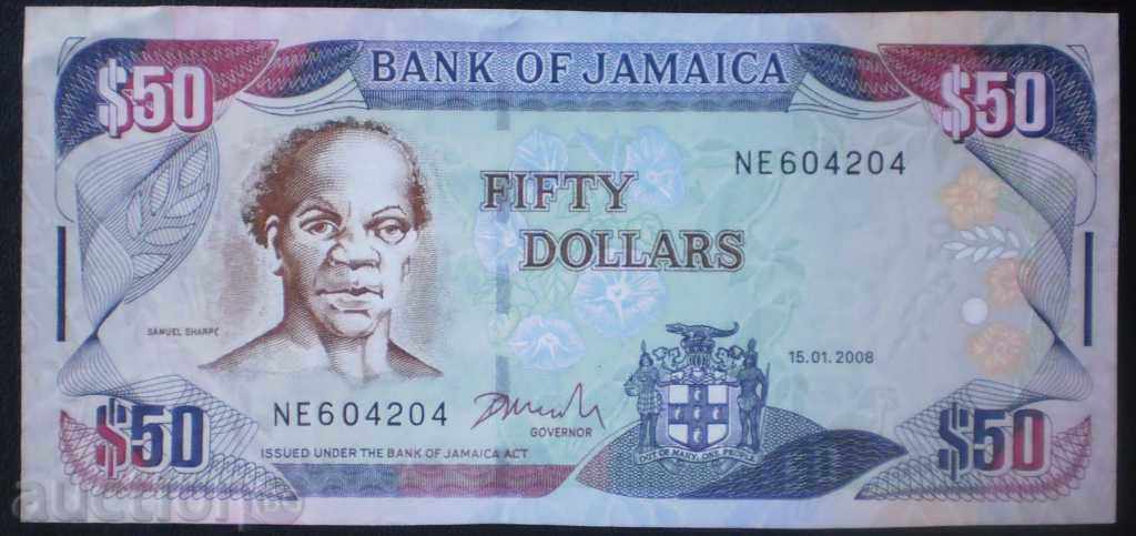 Банкнота  Ямайка  50  Долара 2008 VF  Рядка Банкнота с цена € 5.11 | 9.99 лв.