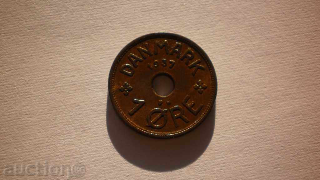 Danemarca 1 Ore 1937 Rare monede