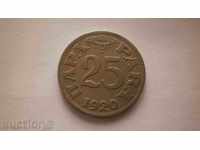 Сърбия  25  Пара  1920  Рядка Монета