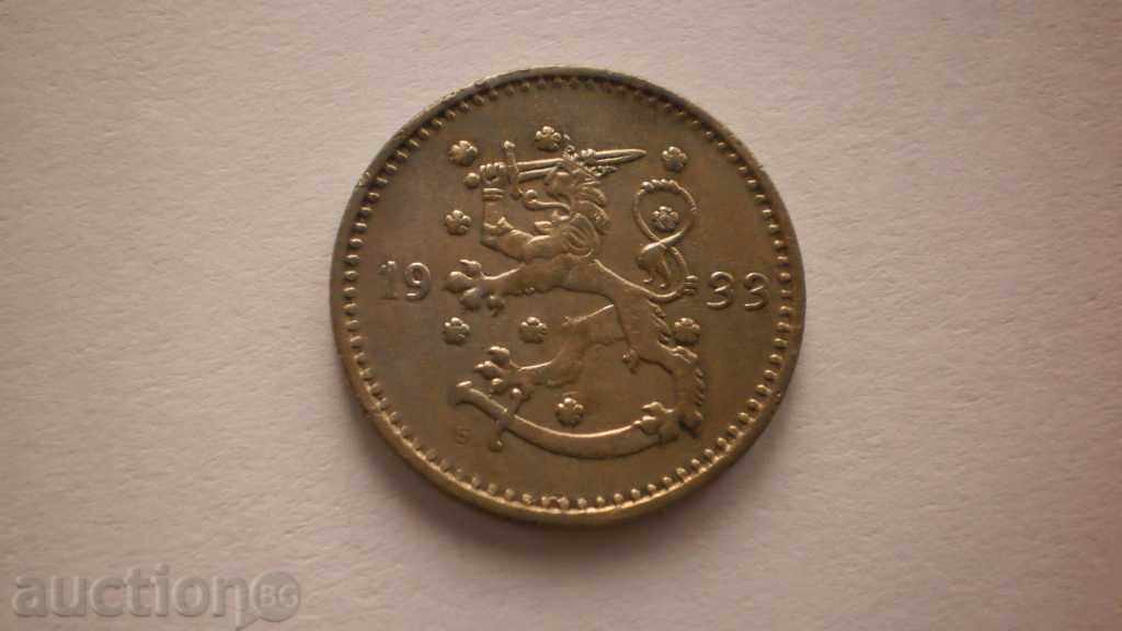 Finland 1 Mark 1933 Rare Coin