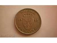 Норвегия  1  Крона 1957 Рядка Монета