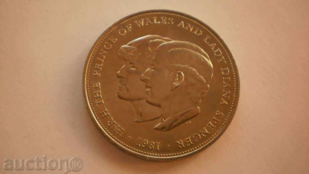 Англия  1  Крона  1981 Рядка Монета