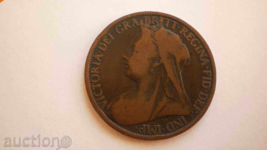 Англия  1  Пени  1900   Рядка Монета