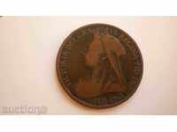 England 1 Penny 1900 Rare Coin