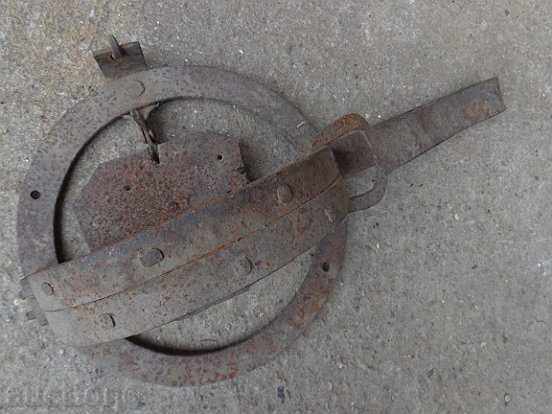 Old hand forged strand trap, wrought iron primitive