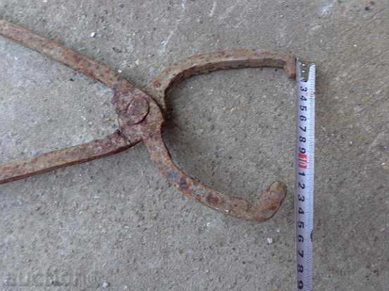 Old forging pliers, wrought iron, tool - 5