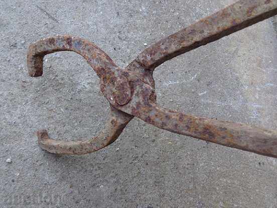 Old forging pliers, wrought iron, tool - 6