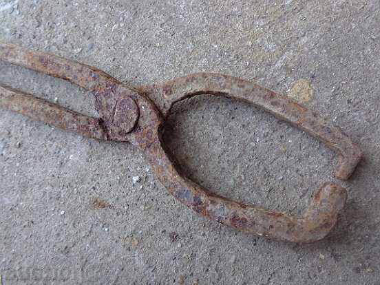Old forging pliers, wrought iron, tool - 7