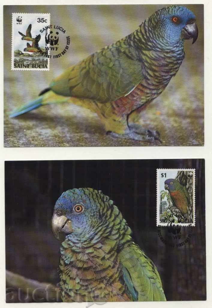 Maps Max (KM) WWF Parrots 1987 from St. Lucia with price 25.00 BGN | € 12.78 Maps Max (KM) WWF Parrots 1987 from St. Lucia with price 25.00 BGN | € 12.78