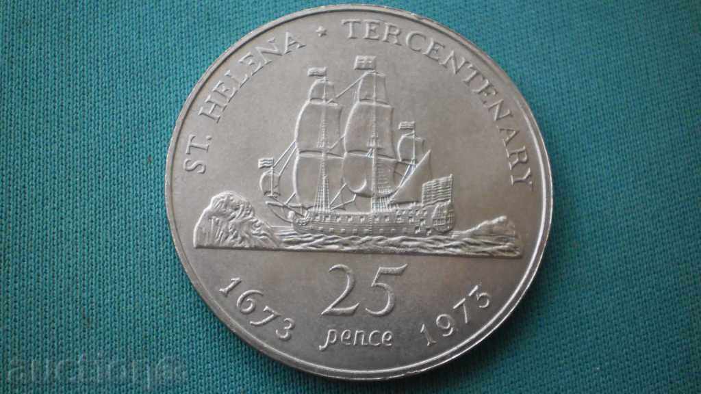 Света Елена  КОРАБИ   ST.HELENA  25  PENCE   1973  UNC