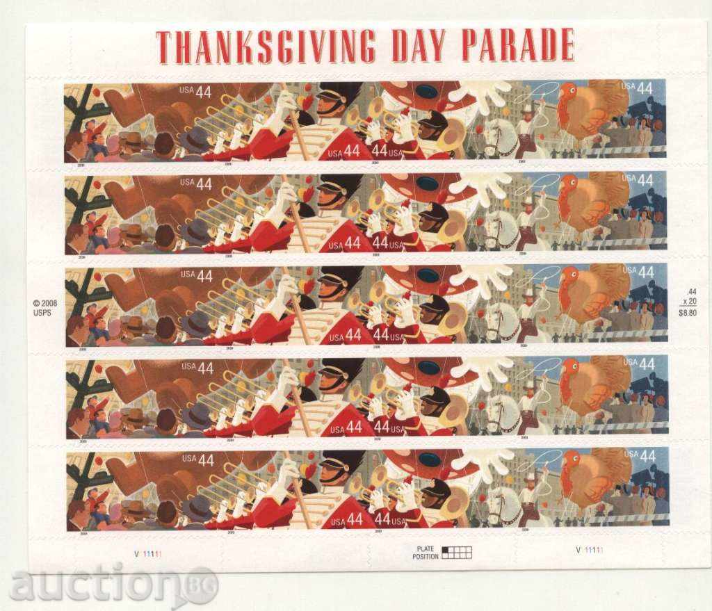 Чисти марки Парад за деня на благодарността 2009 от САЩ