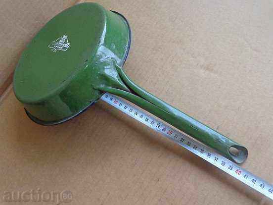 Old massive enameled pan, very early soldier, Bulgaria - 5 Old massive enameled pan, very early soldier, Bulgaria - 5