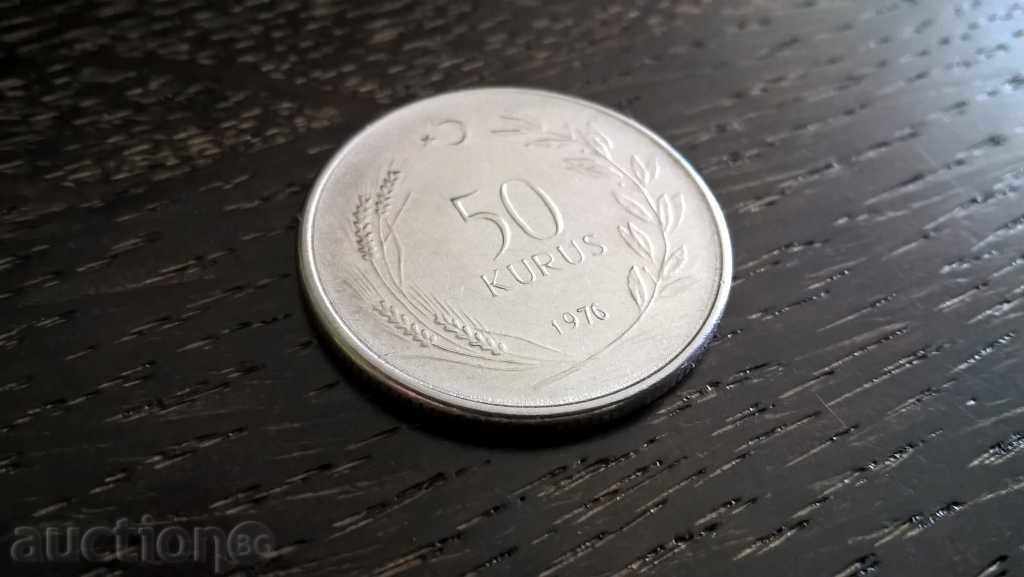 Монета - Турция - 50 куруша | 1976г.