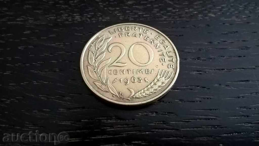 Coin - France - 20 centimeters 1963 with price 1.00 BGN | € 0.51 Coin - France - 20 centimeters 1963 with price 1.00 BGN | € 0.51