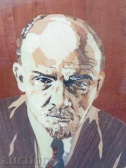 Portrait of Lenin, marquetry with donation inscription 1981 NRB USSR with price 575.00 BGN | € 293.99 Portrait of Lenin, marquetry with donation inscription 1981 NRB USSR with price 575.00 BGN | € 293.99
