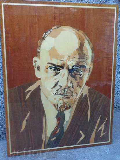 Portrait of Lenin, marquetry with donation inscription 1981 NRB USSR - 6 Portrait of Lenin, marquetry with donation inscription 1981 NRB USSR - 6