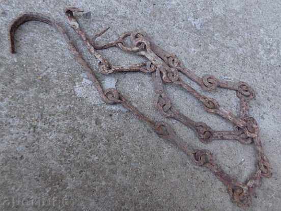 Стара кована верига с кука, ченгел за огнище - 5 Стара кована верига с кука, ченгел за огнище - 5