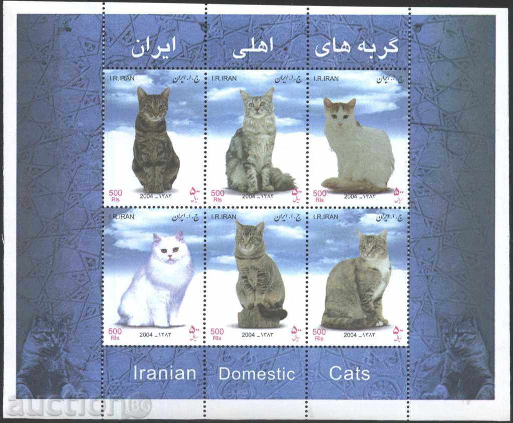 Чисти марки в малък лист  Котки  2004  от Иран