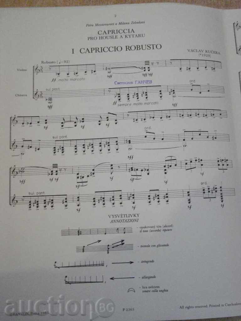 Auction Book "CAPRICCI PER VIOLINO E CHITARRA-VÁCLAV KUČERA" -24p. Auction Book "CAPRICCI PER VIOLINO E CHITARRA-VÁCLAV KUČERA" -24p.