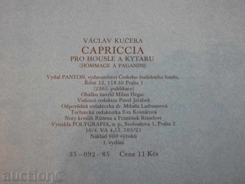 Book "CAPRICCI PER VIOLINO E CHITARRA-VÁCLAV KUČERA" -24p. - 6 Book "CAPRICCI PER VIOLINO E CHITARRA-VÁCLAV KUČERA" -24p. - 6