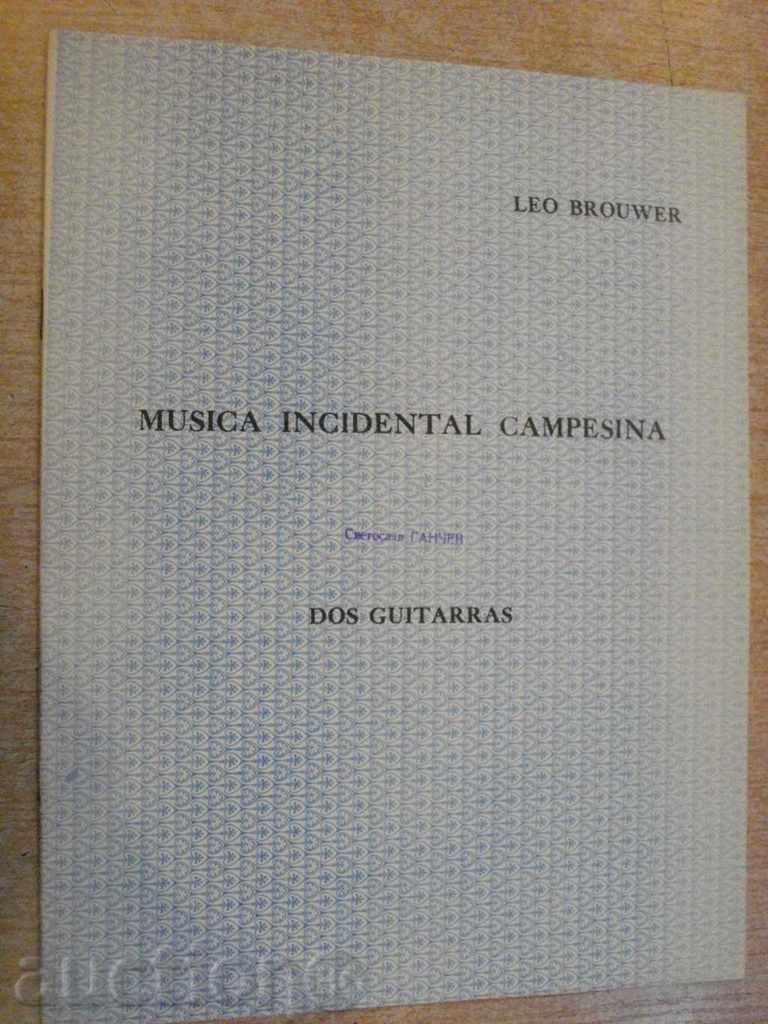 Книга"MUSICA INCIDENTAL CAMPESINA-DOS GUITARRAS-BROUWER"9стр
