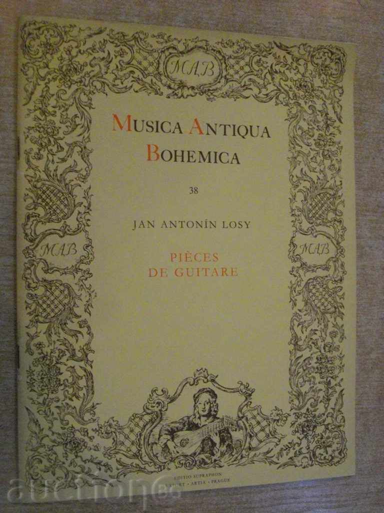 The book "PIÉCES DE GUITARE - JAN ANTONÍN LOSY" - 34 pages