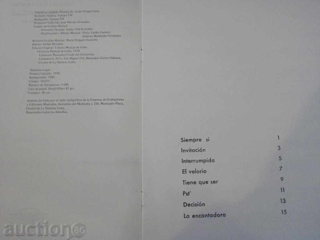 Book "OCHO DANZAS - DOS GUITARRAS - I.Cervantes" - 16 pages with price 8.00 BGN | € 4.09 Book "OCHO DANZAS - DOS GUITARRAS - I.Cervantes" - 16 pages with price 8.00 BGN | € 4.09