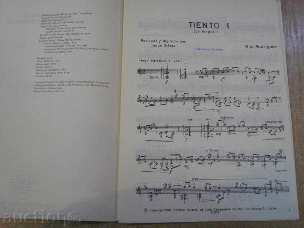 Δημοπρασία Βιβλίο "TIENTO Ι (DE TONADA) - Nilo Rodríguez" - 5 σελ. Δημοπρασία Βιβλίο "TIENTO Ι (DE TONADA) - Nilo Rodríguez" - 5 σελ.