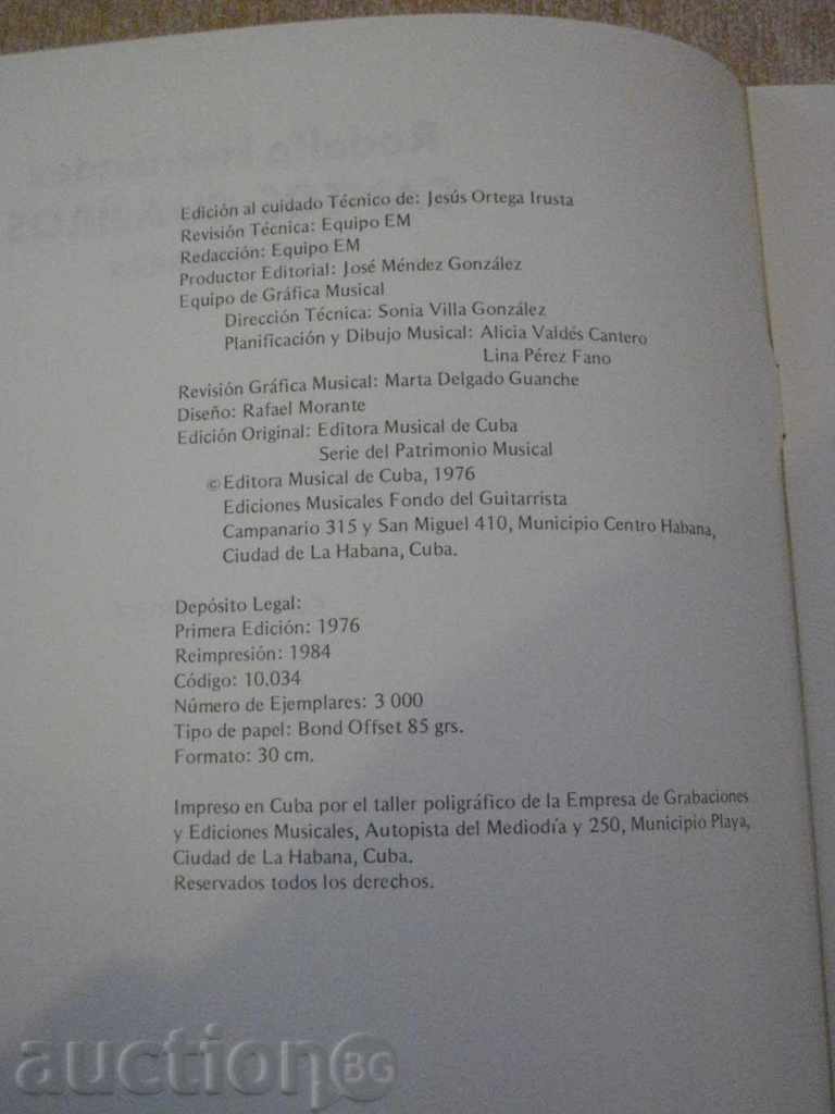 Auction Book "CANTOS GUAJIROS - Rodolfo Hernández" - 9 p. Auction Book "CANTOS GUAJIROS - Rodolfo Hernández" - 9 p.