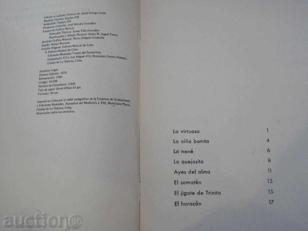 Auction Book "OCHO CONTRADANZAS - Manuel Saumell" - 18 pages Auction Book "OCHO CONTRADANZAS - Manuel Saumell" - 18 pages