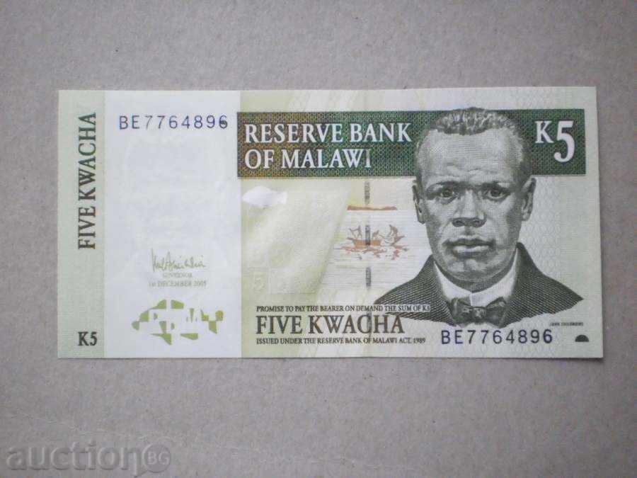 5 kwacha MALAWI 1989