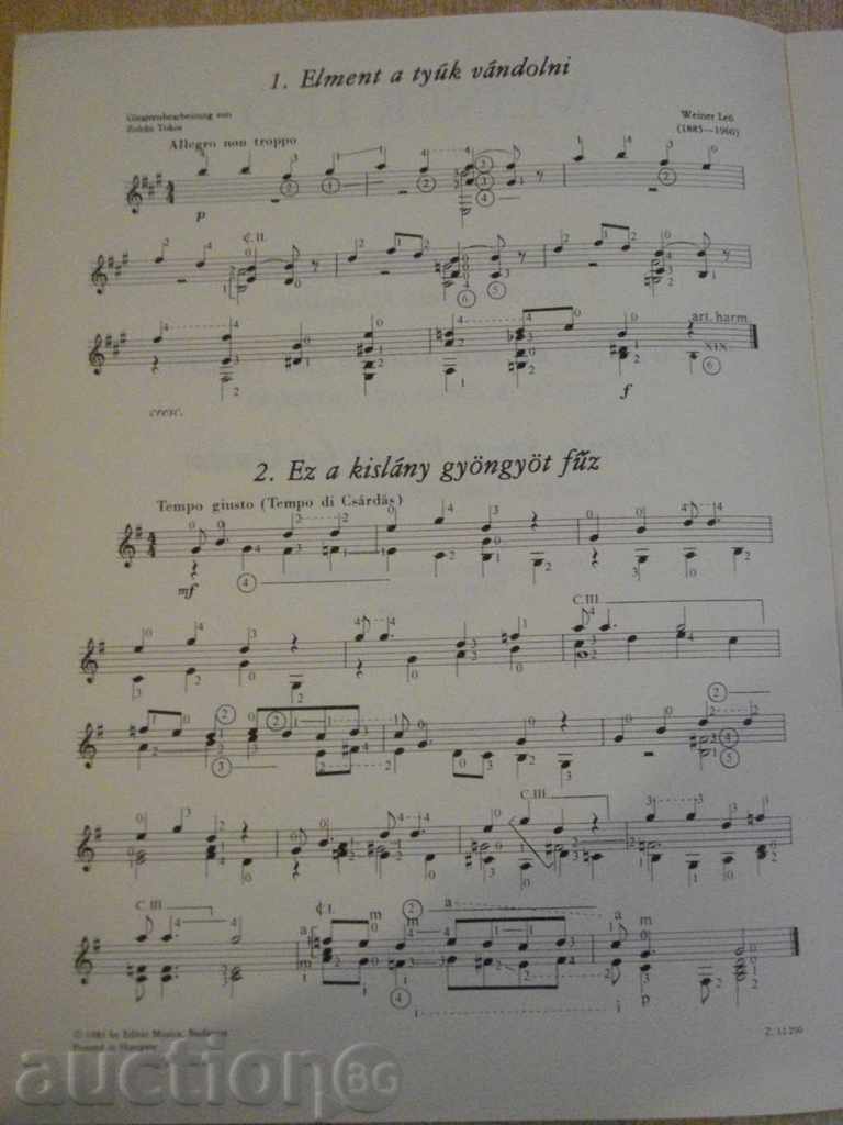 Auction The book "Húsz kis darab gitárra - WEINER LEÓ" - 16 p. Auction The book "Húsz kis darab gitárra - WEINER LEÓ" - 16 p.