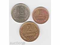 Lot 1, 2 and 10 cents 1988