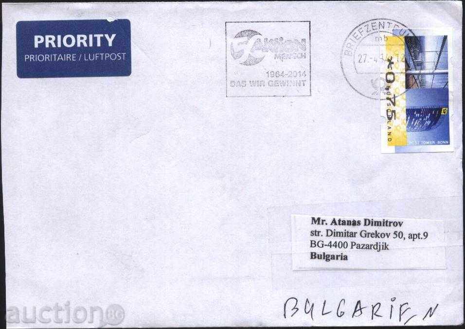Traffic envelope with postal tower postmark in Bonn from Germany