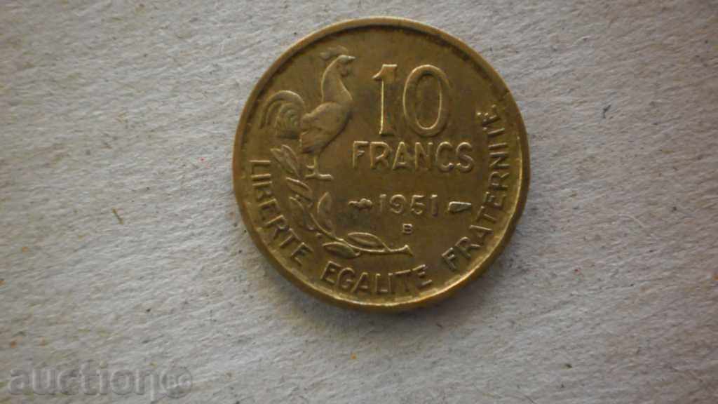 10 FRANCA 1951V FRANȚA